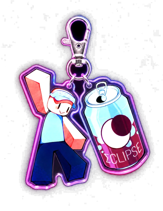 BOBO and ΣCLIPSE acrylic keychain set from the MediaLife.AI × EVADE drop